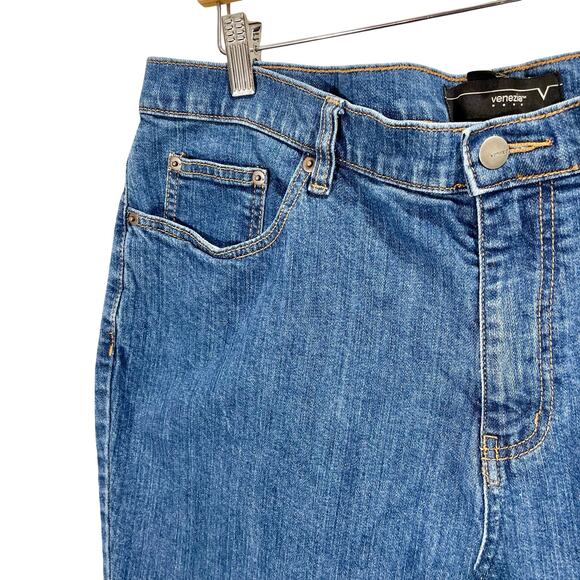 Vintage 90s Y2K Venezia Women's Blue Jean Denim A-line Skirt Size 20 - Picture 5 of 7